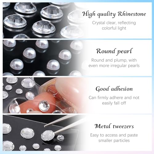MAYCREATE® Face Gems Rhinestones for Makeup 2026PCS Self Adhesive Stickers Jewels Kit Pearls Raindrop Heart Crystal Stone DIY Crafts Assorted Sizes Shapes MAYCREATE® Face Gems Rhinestones for Makeup 2026PCS Self Adhesive Stickers Jewels Kit Pearls Raindrop Heart Crystal Stone DIY Crafts Assorted Sizes Shapes